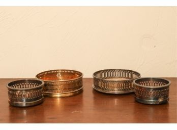(2) SILVER PLATED COASTERS