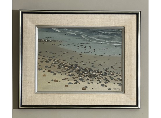 Ron Davies (1932-1982) Ocean Shoreline with Shore