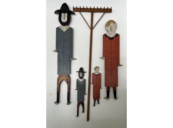 Four Folk Art Wood Figures