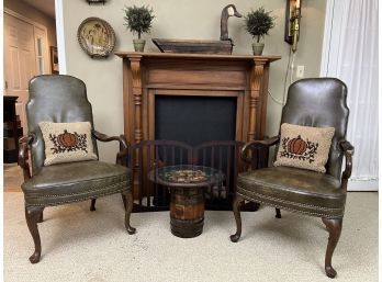 Ethan Allen Leather Arm Chairs