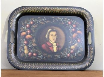 Hand Painted Tole Tray With Fruit