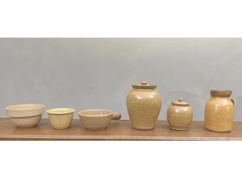 (6) Pieces of Yelloware Pottery