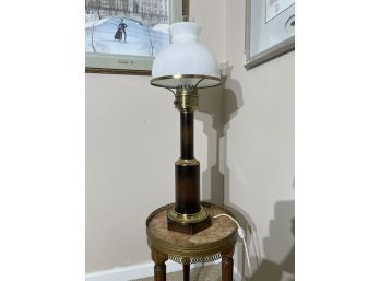 Quality Wood & Brass Electrified Table Lamp
