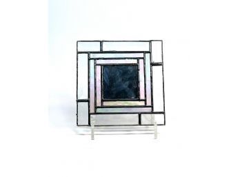 STUDIO ART HAND CRAFTED LEADED GLASS MIRROR