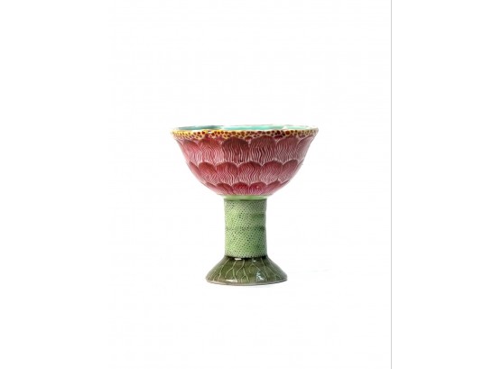 CHINESE GLAZED PORCELAIN FOOTED CUP