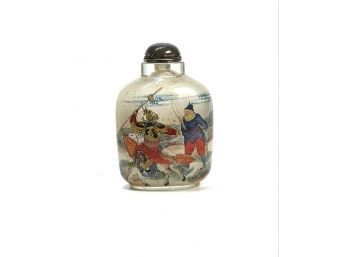 CHINESE REVERSE PAINTED CRYSTAL SNUFF BOTTLE