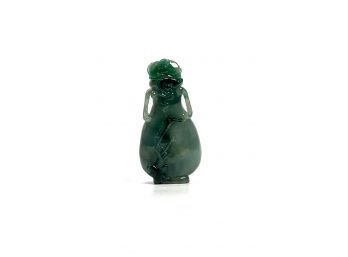 CHINESE JADE SNUFF BOTTLE CARVED with PRUNUS