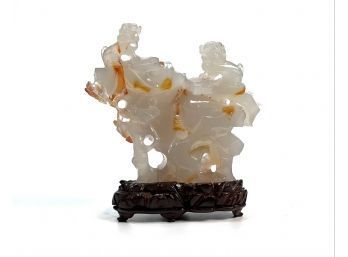 (Late 20th c) CHINESE QUARTZ CARVED with FOO DOGS