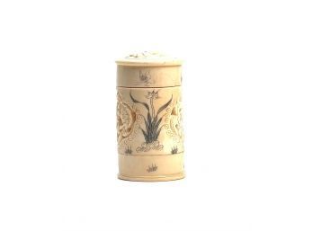 CHINESE CANNISTER CARVED & PIERCED with KOI FISH