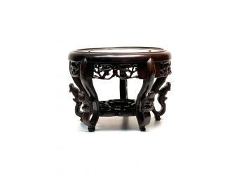 CHINESE CARVED & PIERCED HARDWOOD STAND