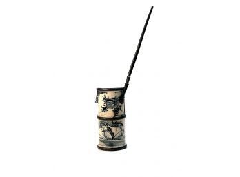 ASIAN PORCELAIN PIPE with METAL MOUNTS