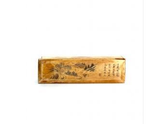 ENGRAVED CHINESE BOX with SLIDING COVER