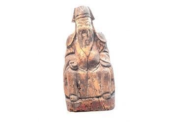 (18th / 19th c) CHINESE CARVED WOODEN IMMORTAL