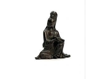 CHINESE BRONZE FIGURE of a FEMALE SCHOLAR