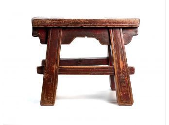 CHINESE STOOL in RED WASH