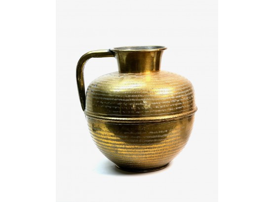 LARGE PERSIAN HAND HAMMERED BRASS WATER JUG