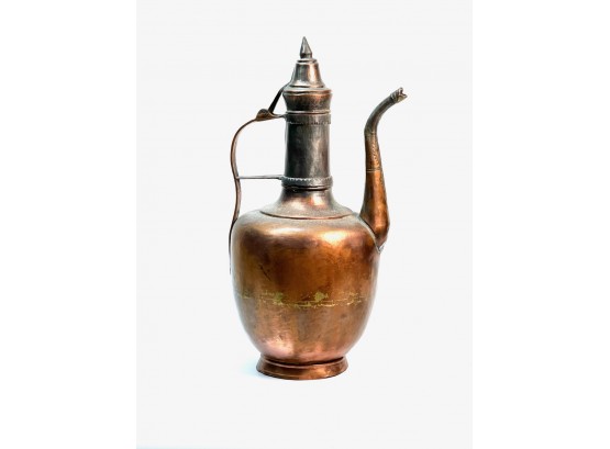 PERSIAN HAND HAMMERED COPPER EWER