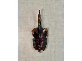 LIBERIA AFRICAN CARVED & PAINTED TANKAGLE MASK