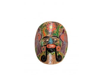CENTRAL AMERICAN PAINTED TERRA COTTA MASK