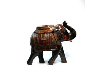 CARVED and PAINTED FAR EAST INDIAN ELEPHANT