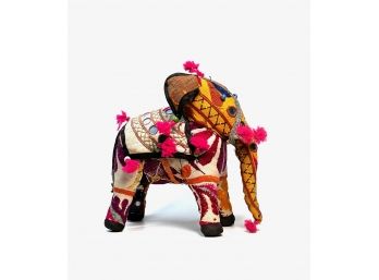 FAR EAST INDIAN HAND SEWN BEJEWELED ELEPHANT