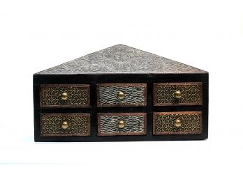 FAR EAST INDIAN (6) DRAWER JEWELRY BOX