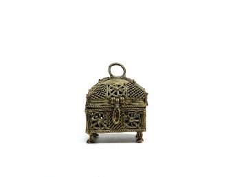 FAR EAST INDIAN SMALL BRASS JEWELRY CHEST