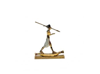 ENAMELED and GOLD PLATED EGYPTIAN FIGURINE