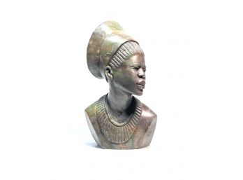 AFRICAN STONE BUST OF A YOUNG WOMAN