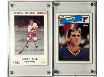 1988 TOPPS BRETT HULL W/ BRETT HULL JUNIORS CARD