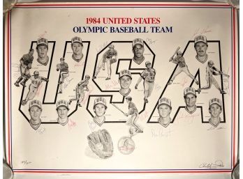 1984 U.S. OLYMPIC BASEBALL TEAM AUTOGRAPHED POSTER