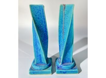 CERAMIC CANDLESTICKS In The Style Of EMILY MYERS