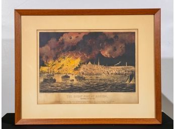 1872 CURRIER & IVES 'THE GREAT FIRE AT BOSTON'