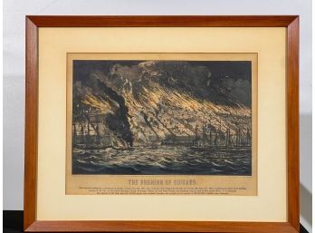 1871 CURRIER & IVES 'THE BURNING OF CHICAGO'