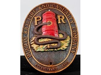CAST IRON PUERTO RICO FIRE & CASUALTY CO FIRE MARK