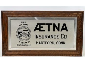 AETNA INSURANCE COMPANY ETCHED ALUMINUM SIGN