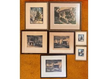 (7) SIGNED & HAND COLORED WALLACE NUTTING PRINTS