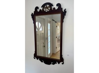 (18th C) CHIPPENDALE MAHOGANY LOOKING GLASS
