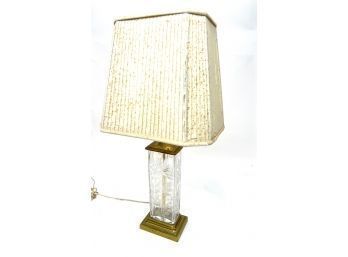 DRESDEN CRYSTAL and BRASS TABLE LAMP