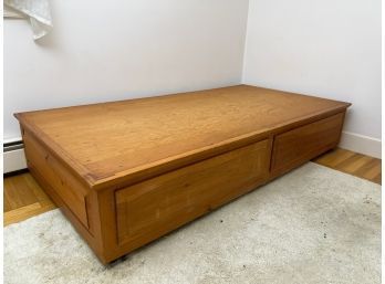 PANELED PINE TWIN SIZED (2) DRAWER CAPTAIN'S BED