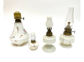 (4) MILK GLASS SPARKING LAMPS