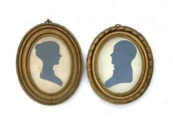 PAIR OF (19th c) HOLLOWCUT SILHOUETTES