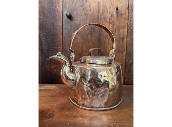 TIN-LINED COPPER KETTLE with SWING HANDLE