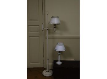 (2) TOLE FLOOR AND TABLE LAMPS