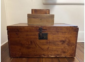 DOVETAIL CHEST and (2) SMALLER BOXES