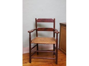 (19th c) FAUX GRAINED ARMCHAIR