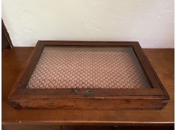 (19th c) DOVETAILED DISPLAY CASE with RED WASH