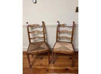 (19th c) PAIR OF MAPLE RIBBON BACK SIDE CHAIRS