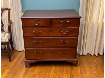 (2) OVER (3) CHIPPENDALE CHEST OF DRAWERS