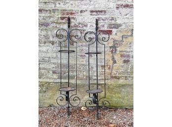 PR DECORATIVE WROUGHT IRON MOUNTED CANDLE HOLDERS